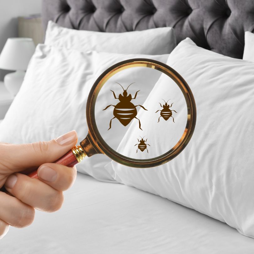 Image of bed bugs in a hotel room